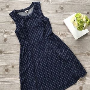 Merona Navy Blue Houndstooth Fit & Flare Dress